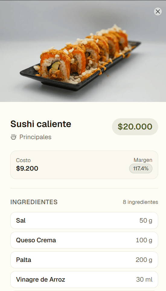 MISE — Gestión de recetas y menú